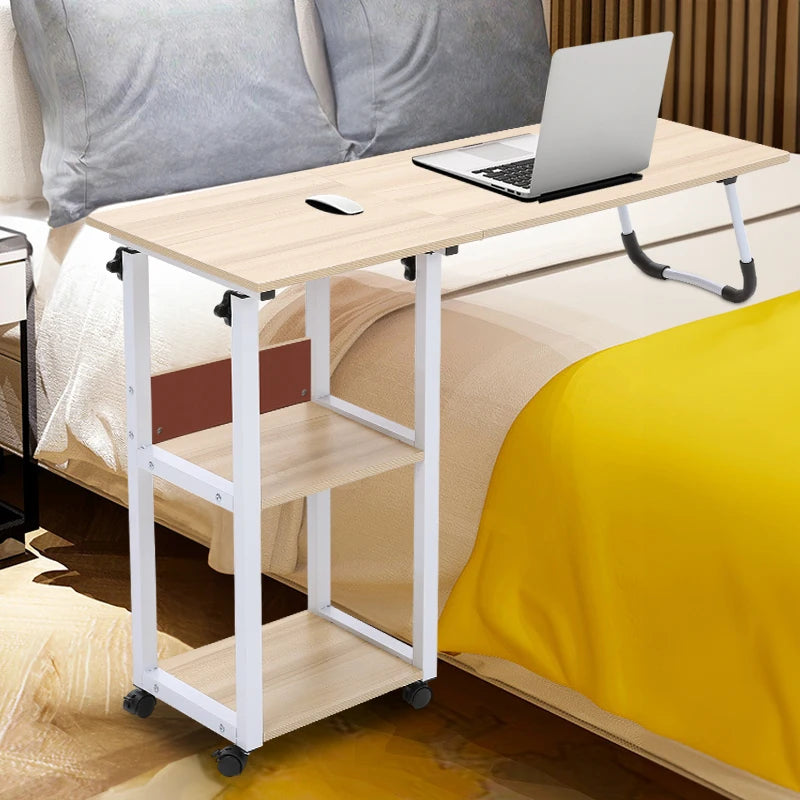 【Breeins】Height Adjustable Mobile Table Overbed Desk with Wheels Multi Color
