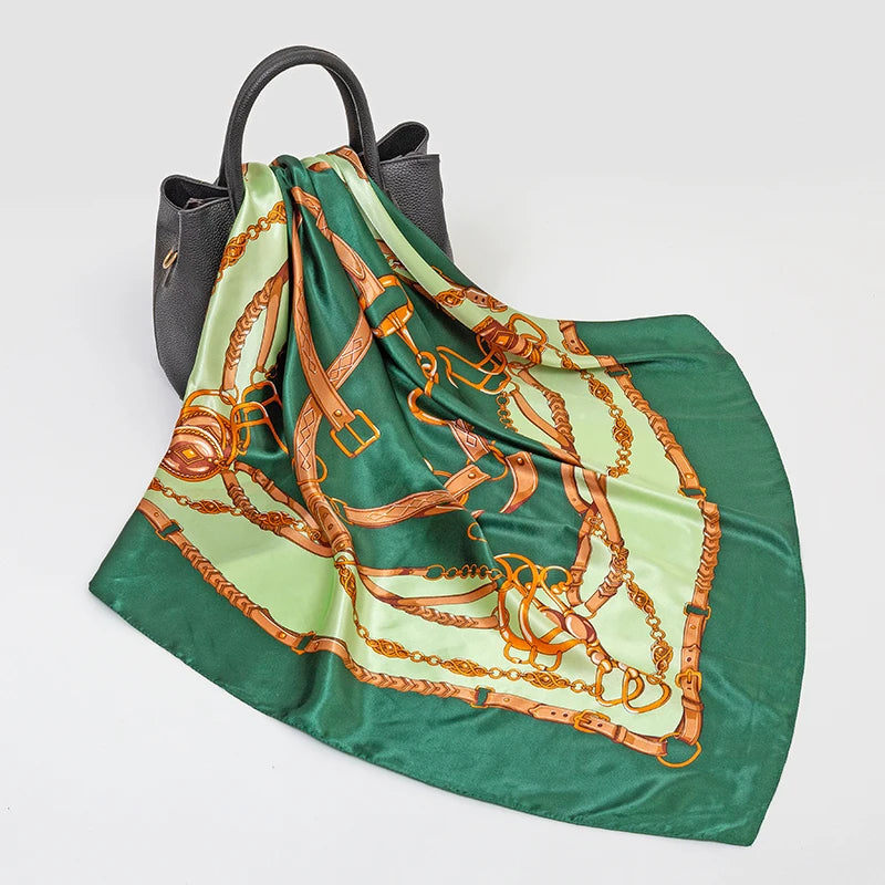 Silk Hair Scarf Scarftop Women Summer Satin Headscarf Foulard Bandana Cheveux Soft Neckerchief Hijab For Ladies