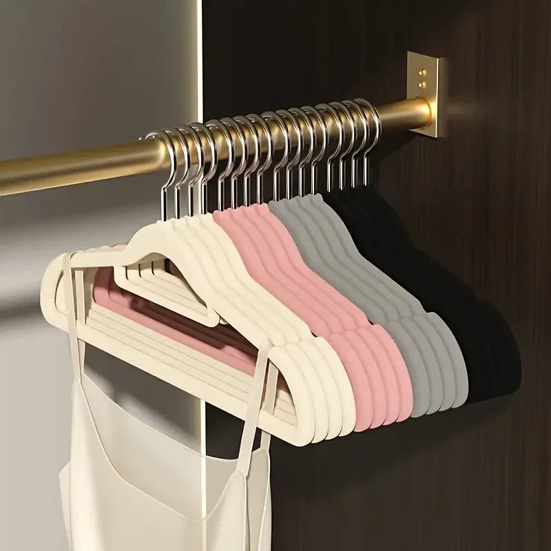 Velvet Flocked Hangers for Clothes and Trousers Non-Slip Space Efficient Design