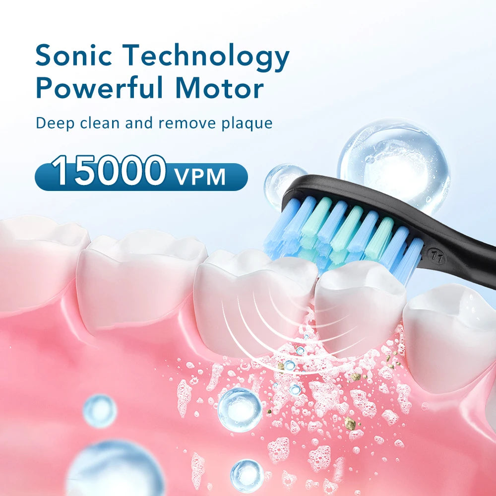 Sonic Electric Toothbrush Smart Ultrasonic Dental Teeth Whitening Rechargeable Adult Tooth Brush With 6 Modes and 4 Brush Heads