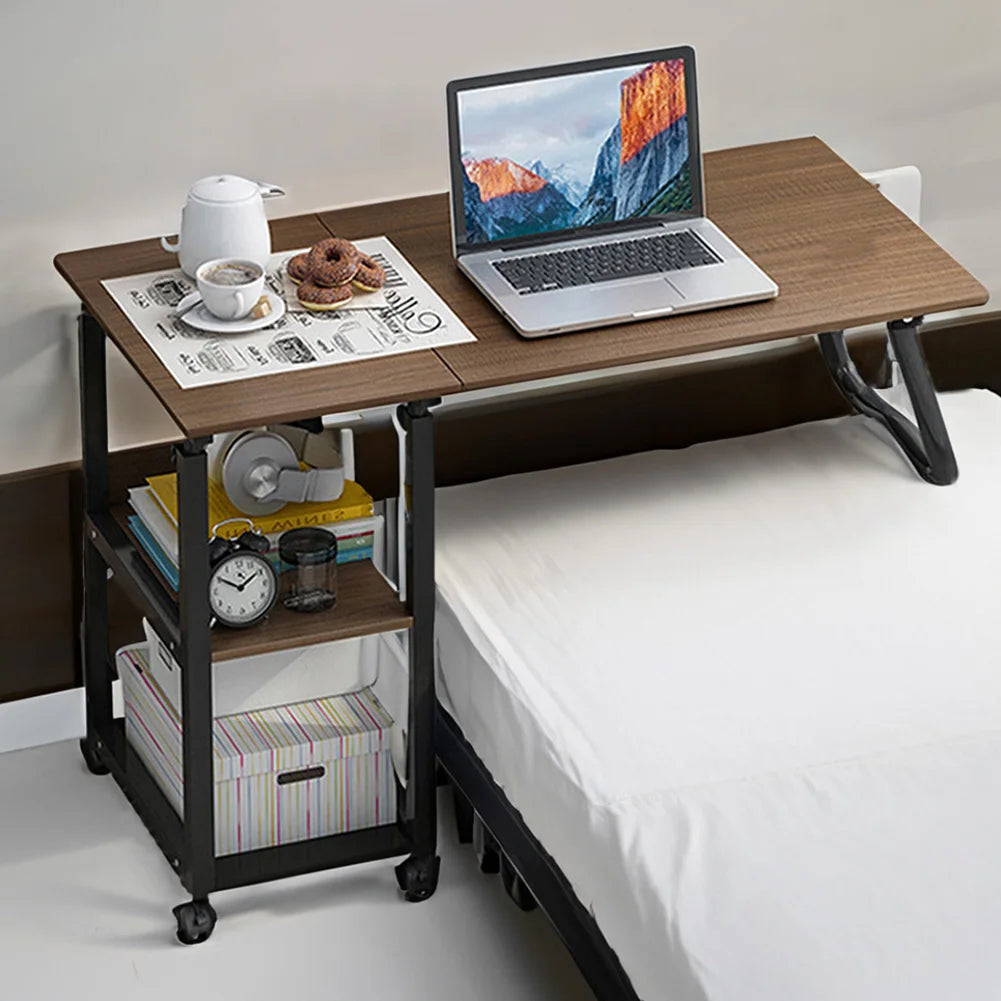 【Breeins】Height Adjustable Mobile Table Overbed Desk with Wheels Multi Color