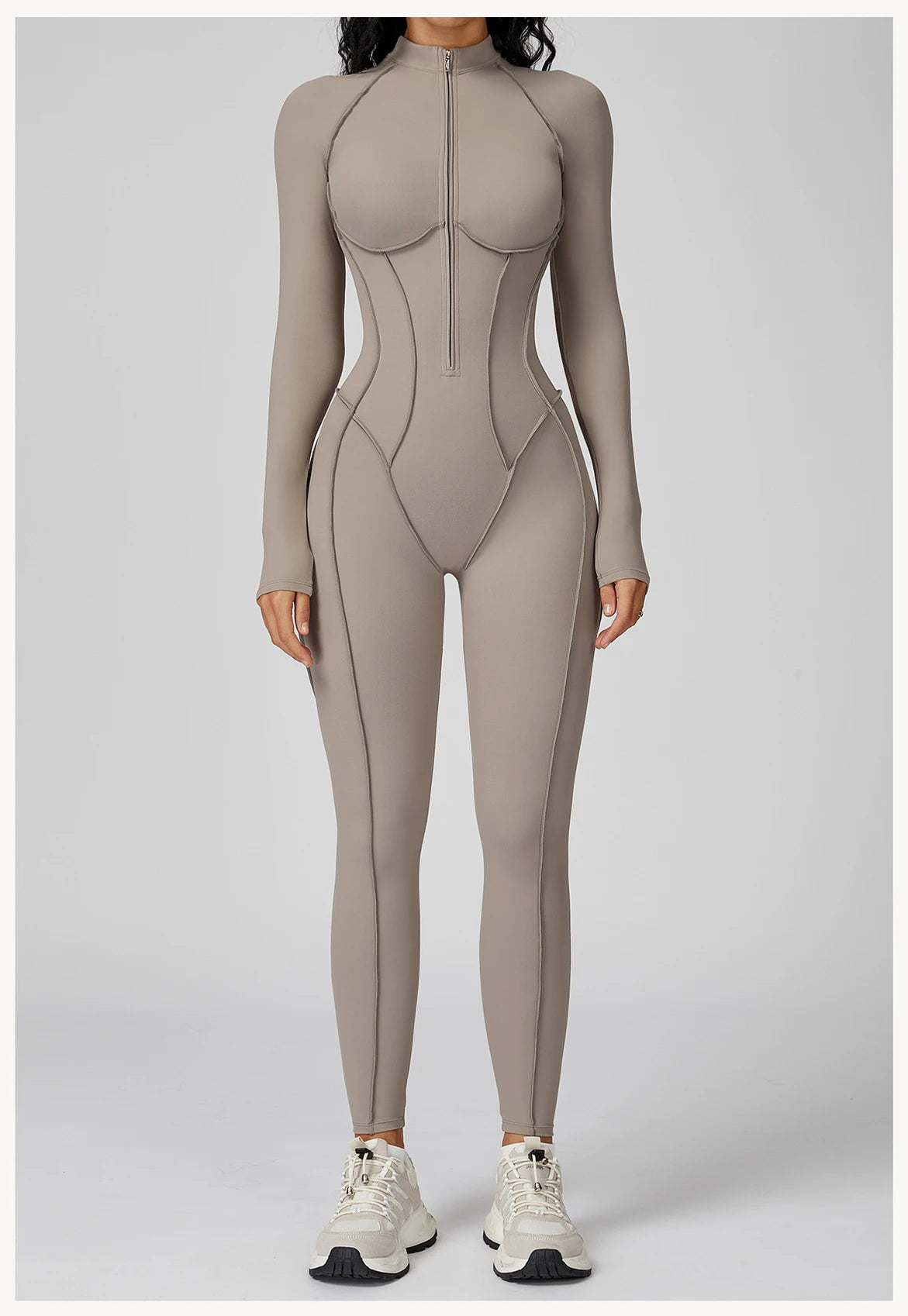 Yoga Bodysuit Long Sleeved Women's Tracksuits Gym Zipper Jumpsuits Sports Workout High-intensity Fitness One-piece Tights Suit