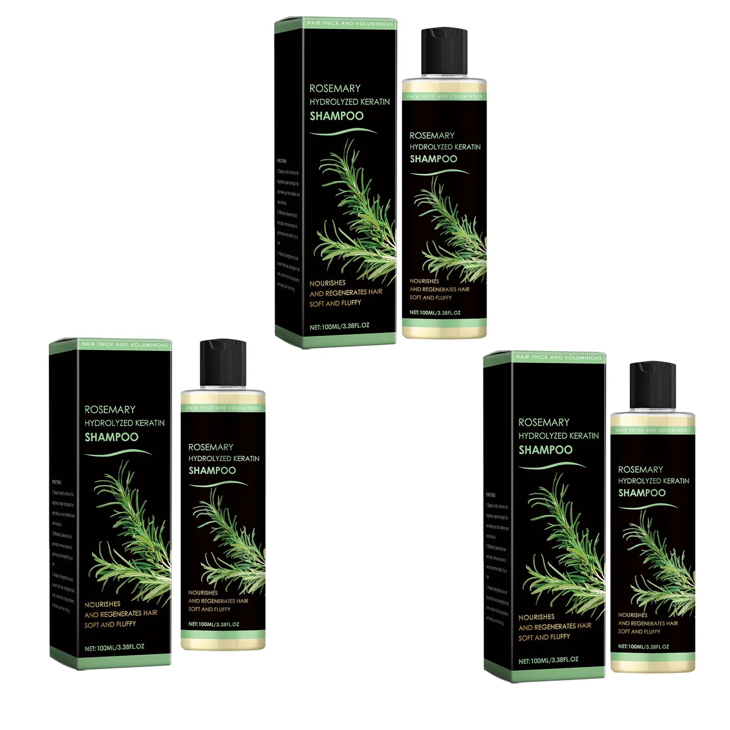 Rosemary Natural Shampoo Hair Thickness Loss Deep Nourishing Scalp Care Strengthen Repair Damaged Oil Control For Men Women