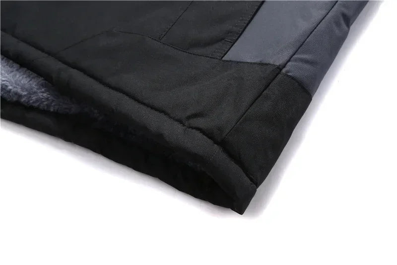 Men's Jacket Winter Outdoor Warm Men's Gorpcore Waterproof Thick Fleece Parka Snow Hiking Casual Windproof Hooded Coat