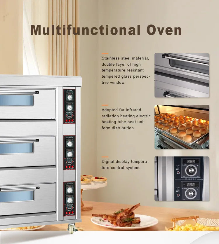 Commercial Electric Gas Automatic Bread Baking Oven Prices / Complete Bakery Equipment Machine For Sale