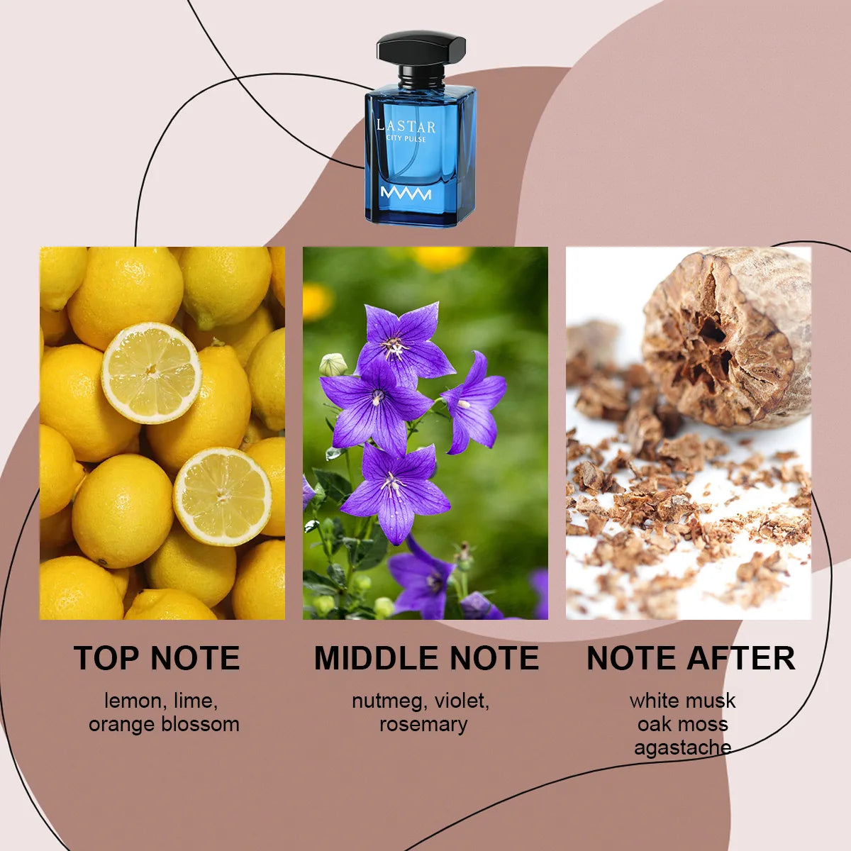 LASTAR men perfume, lemon scent, long-lasting fragrance, 1.86fl oz/55ml. Enhance the atmosphere of the date. Christmas gifts