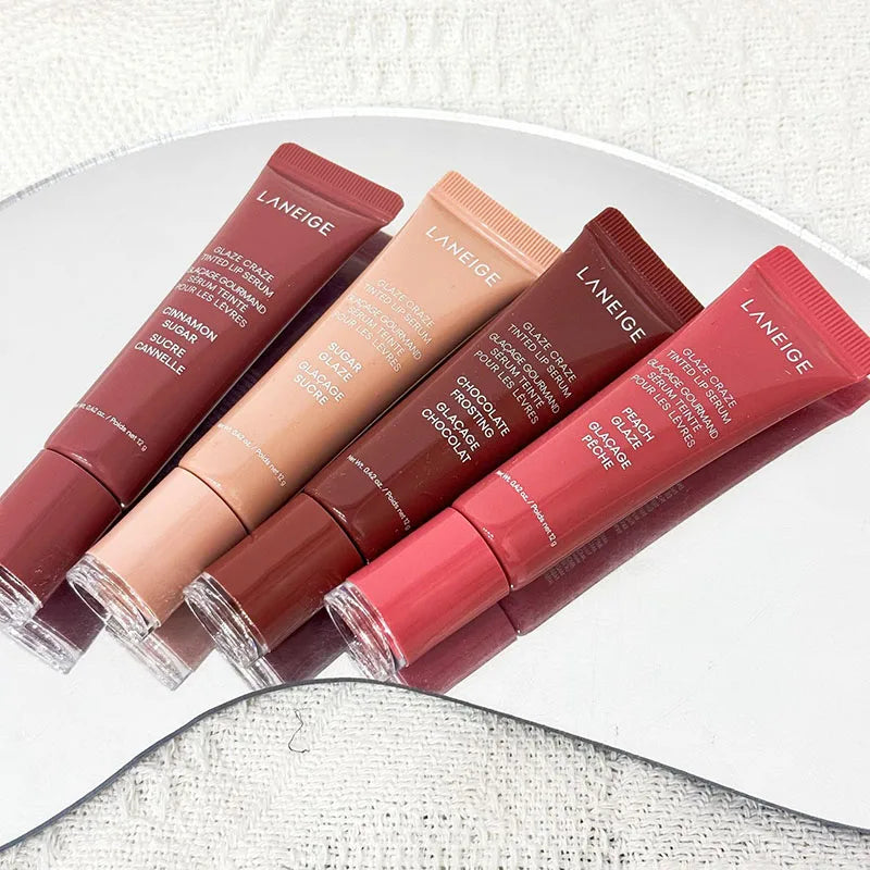 Laneige Donut Lip Balm Moisturizing Mirror Lip Gloss Lip Strawberry Raspberry Chocolate Glaze Smell Lipstick Transparent Lip Oil