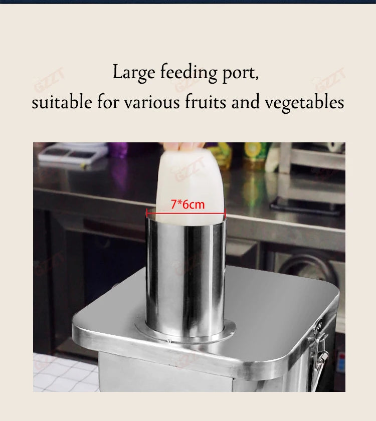 GZZT EVEC Electric Vegetable Cutter Commercial Cube Cutting Maker Fruit Slicer Cutting Strip Dice Food Processor With 5 Blades