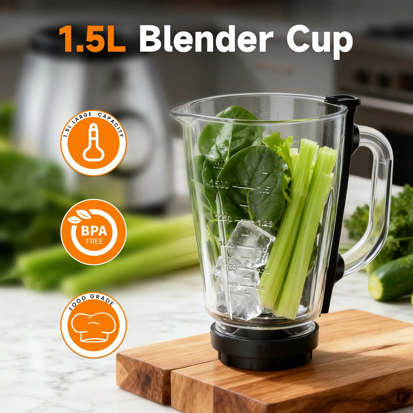 SUPERLEX 1.5L Multifunctional Wall Breaking Machine 2Speed Multi-purpose 3 in 1 Double Cup Squeezing Blender 800W BPA Free New