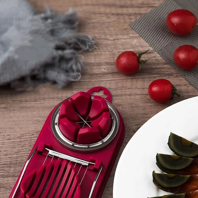 Multifunctional Egg Cutter Stainless Steel Egg Slicer Sectioner Cutter Mold Flower-Shape Luncheon Meat Cutter Kitchen Gadgets