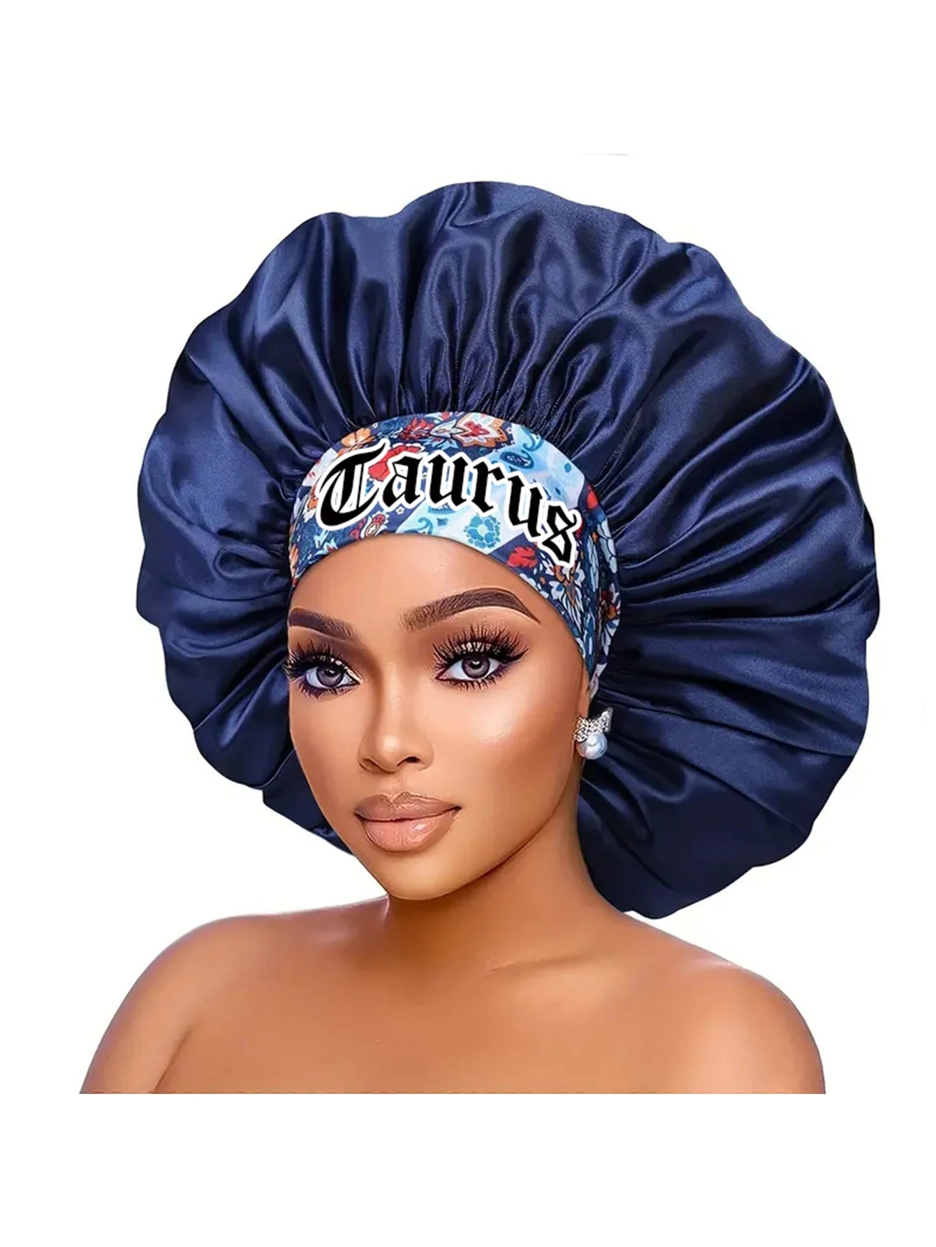 1Pcs Customize Satin Bonnets Head Cover Sleeping Cap Bonnet With Wide Elastic Band Large Silky Night Sleep Cap For Women