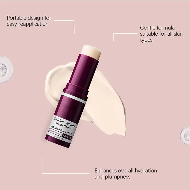 lyp318 Volume Multi Balm Korean Skincare Stick Face&Eye Cream,Collagen Deep Moisturizing Anti-Wrinkle,Suitable Pre Makeup