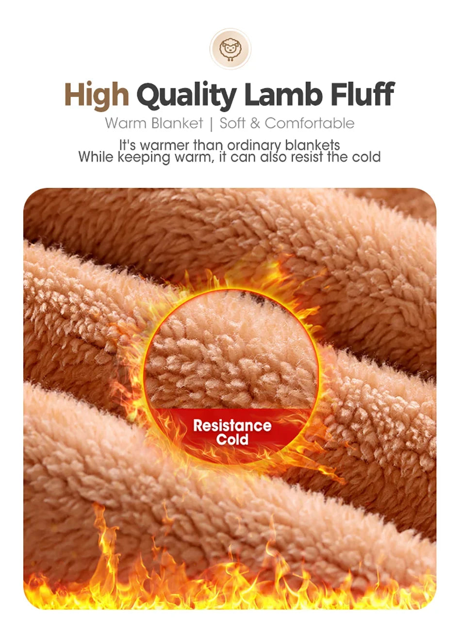 Wool Throw Blanket Keep Warm Winter Bed Blankets Double Sided Queen Duvet Cover Camping Double Bed Cover Bedspread On The Bed