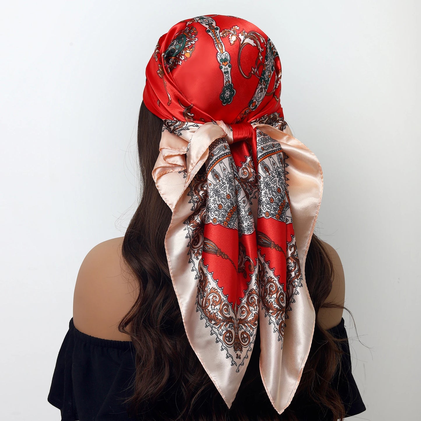 Popular Shawls Europe And America Fashion Bandannas New Print Sunscreen 90X90CM Kerchief Four Seasons Luxury Square Silk Scarves