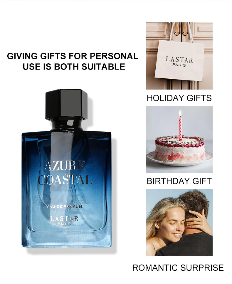 LASTAR men perfume, Two bottles Totaling 100ml/3.38fl.oz, Musk, Long-Lasting Fragrance, Christmas/New Year Gifts