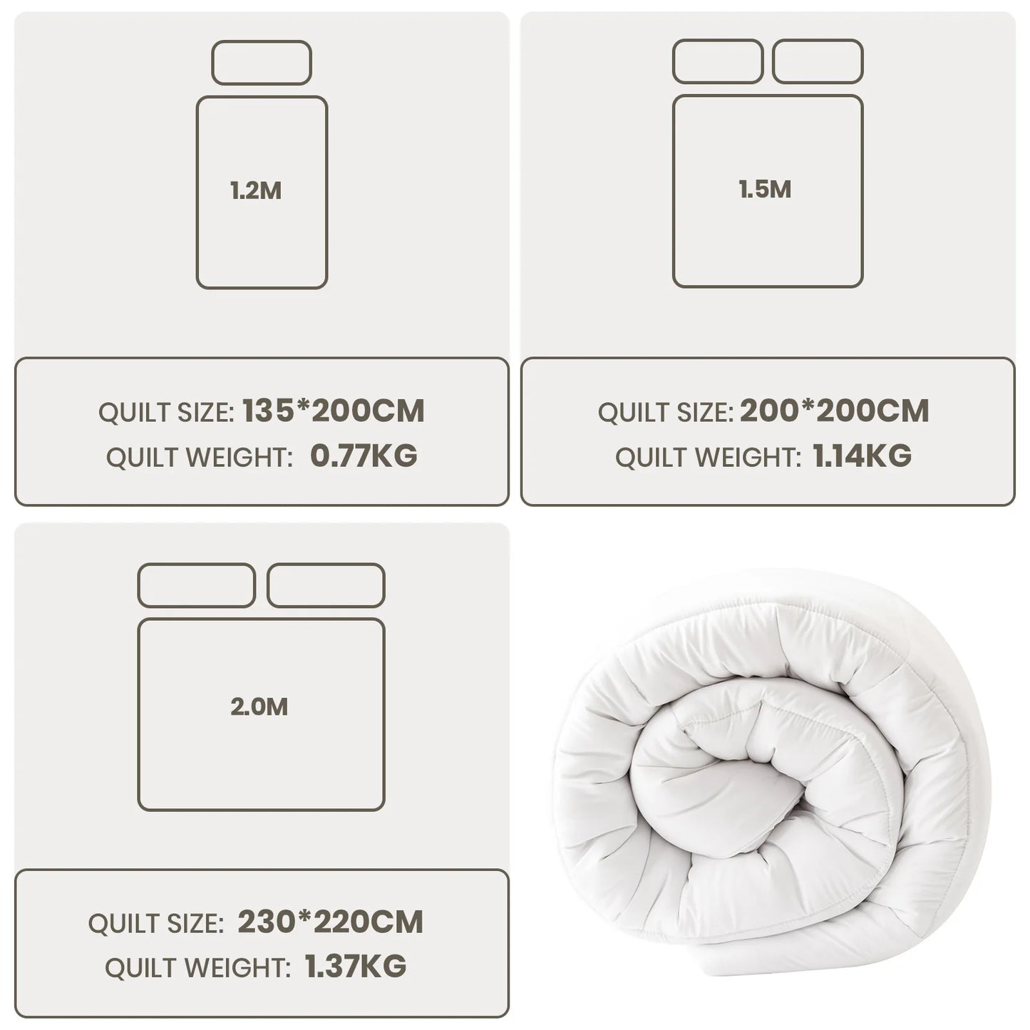15 Tog All Season King Size Duvet - Warm Hypoallergenic Hollowfibre Bedding with Corner Ties & Machine Washable for Winter