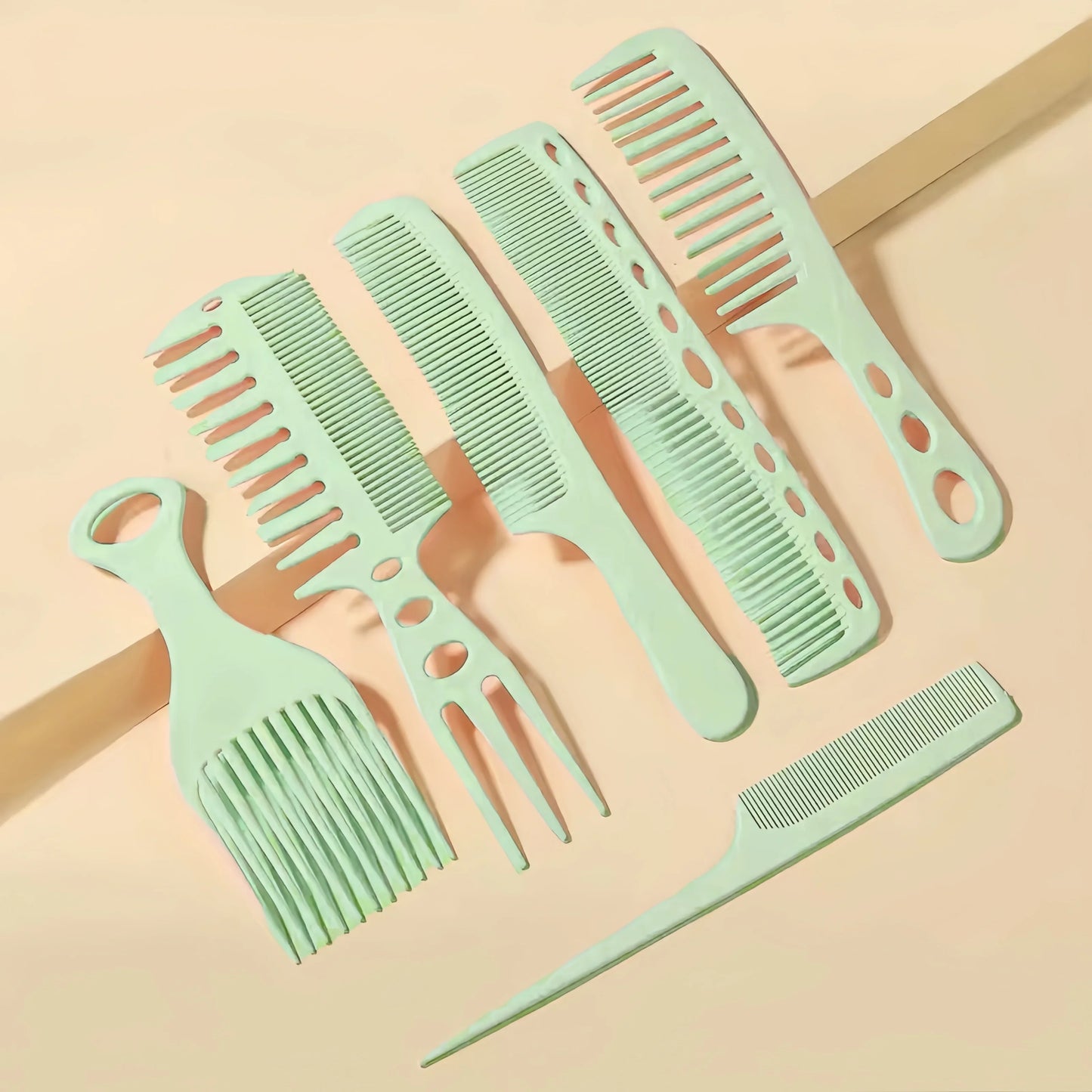 6pcs New Styling Hairdressing Men Women Beauty Salon Hair Hairdressing Black Brush Combs Hairbrush