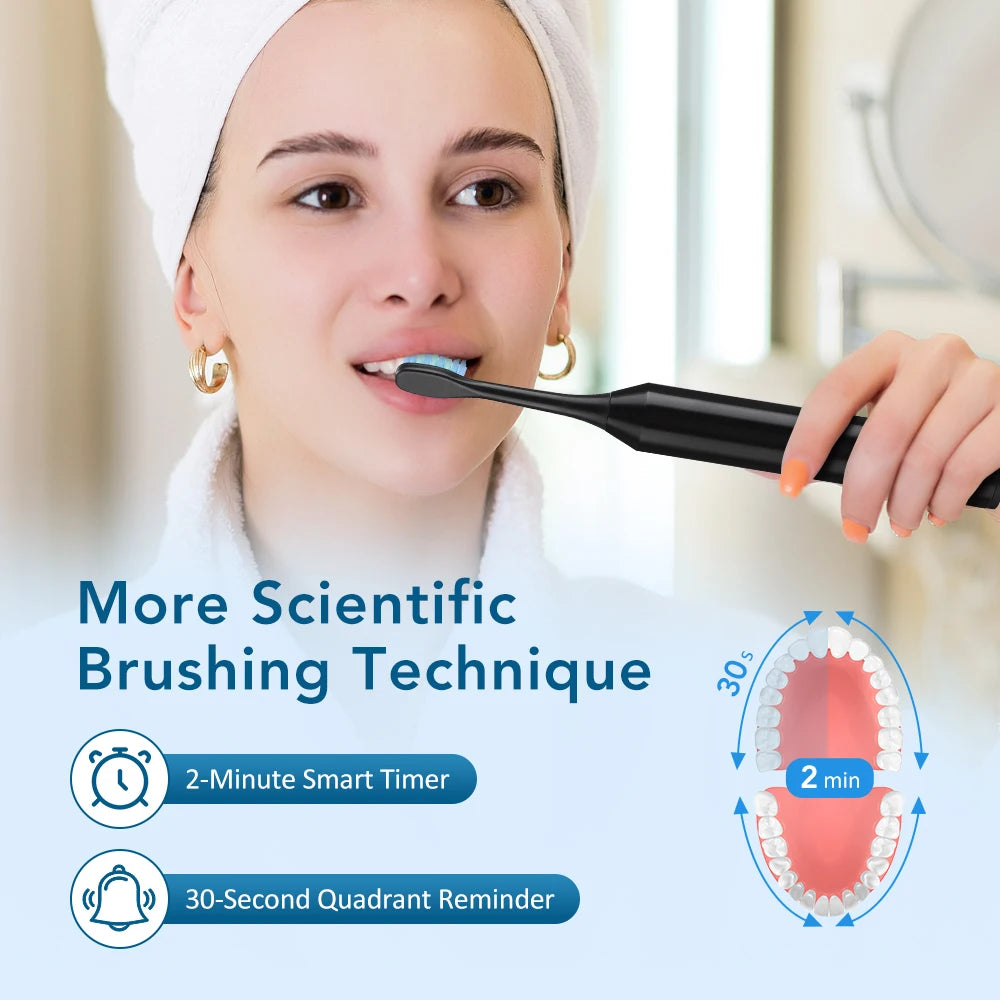 Sonic Electric Toothbrush Smart Ultrasonic Dental Teeth Whitening Rechargeable Adult Tooth Brush With 6 Modes and 4 Brush Heads