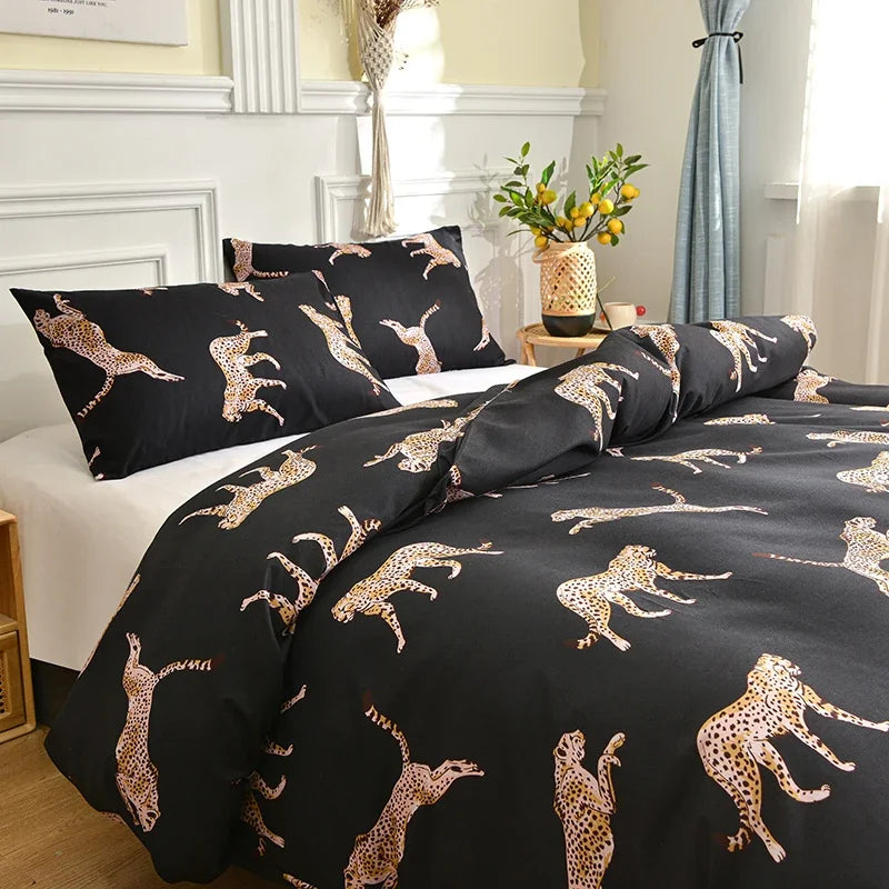 Bohemian Elegance Brushed Polyester Duvet Cover Set with Pillowcases - Comfort, Vibrant Prints, Twin/Full/King/Queen Size