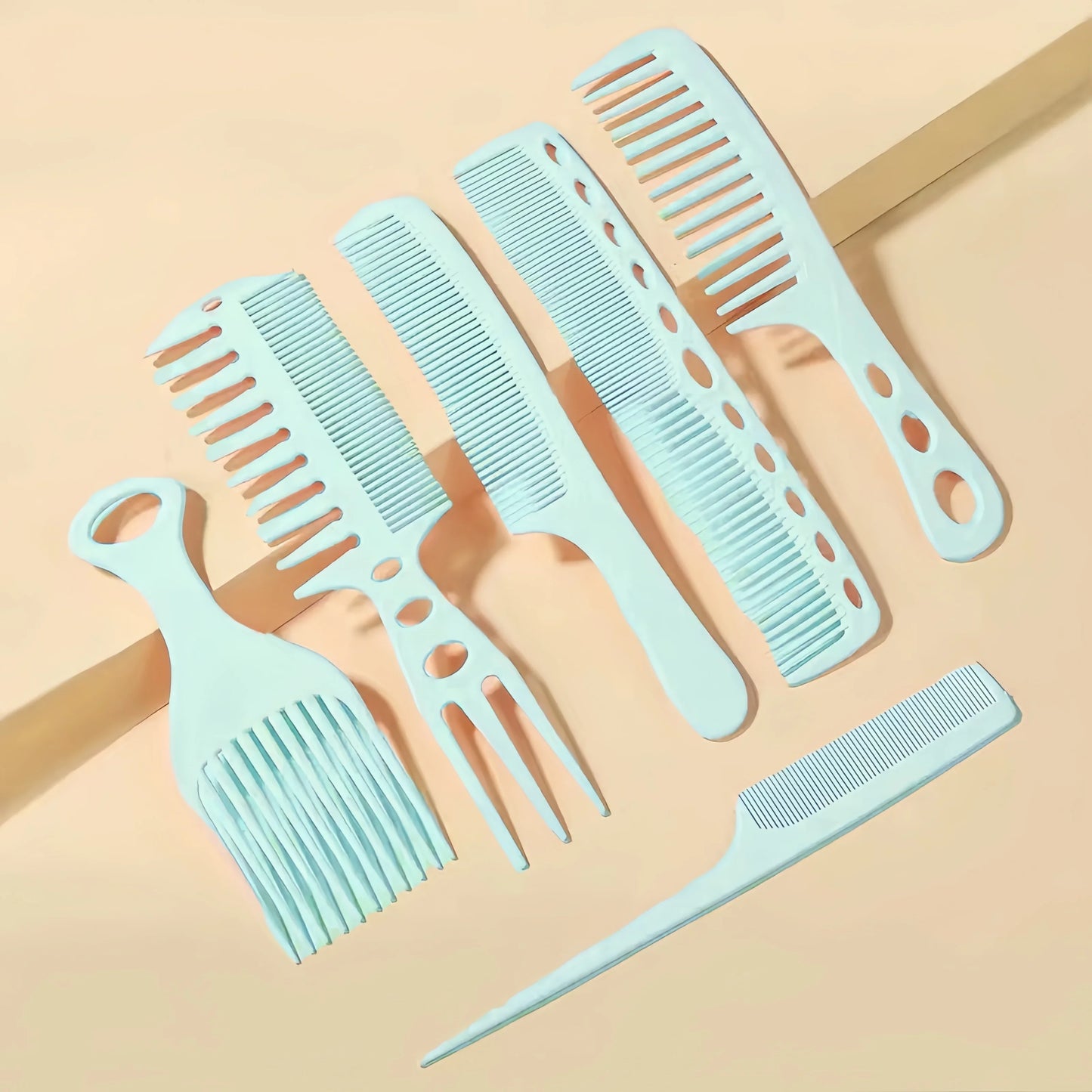 6pcs New Styling Hairdressing Men Women Beauty Salon Hair Hairdressing Black Brush Combs Hairbrush