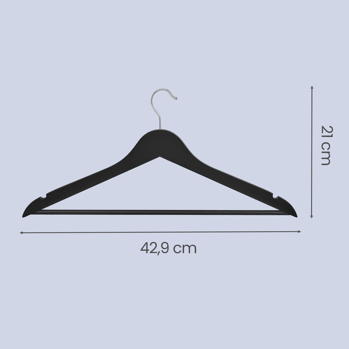 SONGMICS Set of 20 Clothes Hangers, Solid Birch Wood, 360° Swivel Hooks, Space Saving for Wardrobe