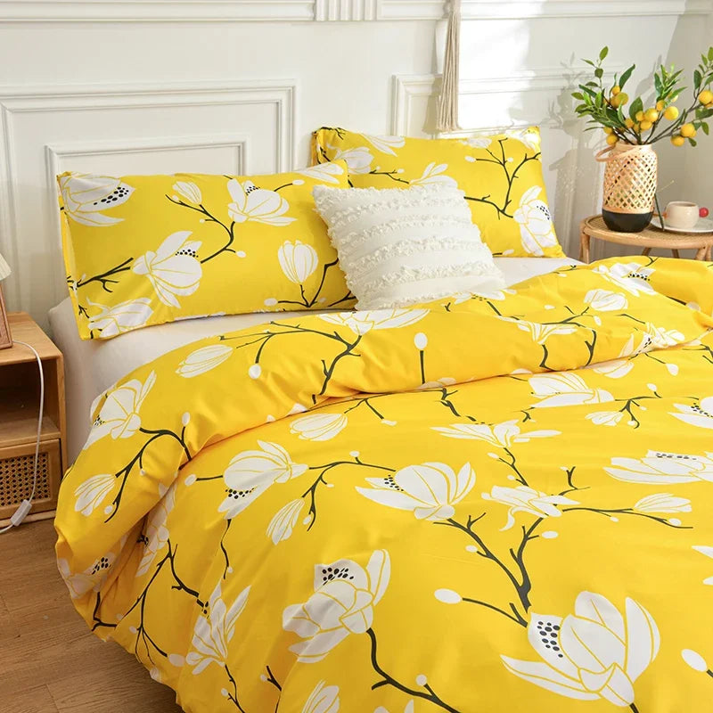 Bohemian Elegance Brushed Polyester Duvet Cover Set with Pillowcases - Comfort, Vibrant Prints, Twin/Full/King/Queen Size