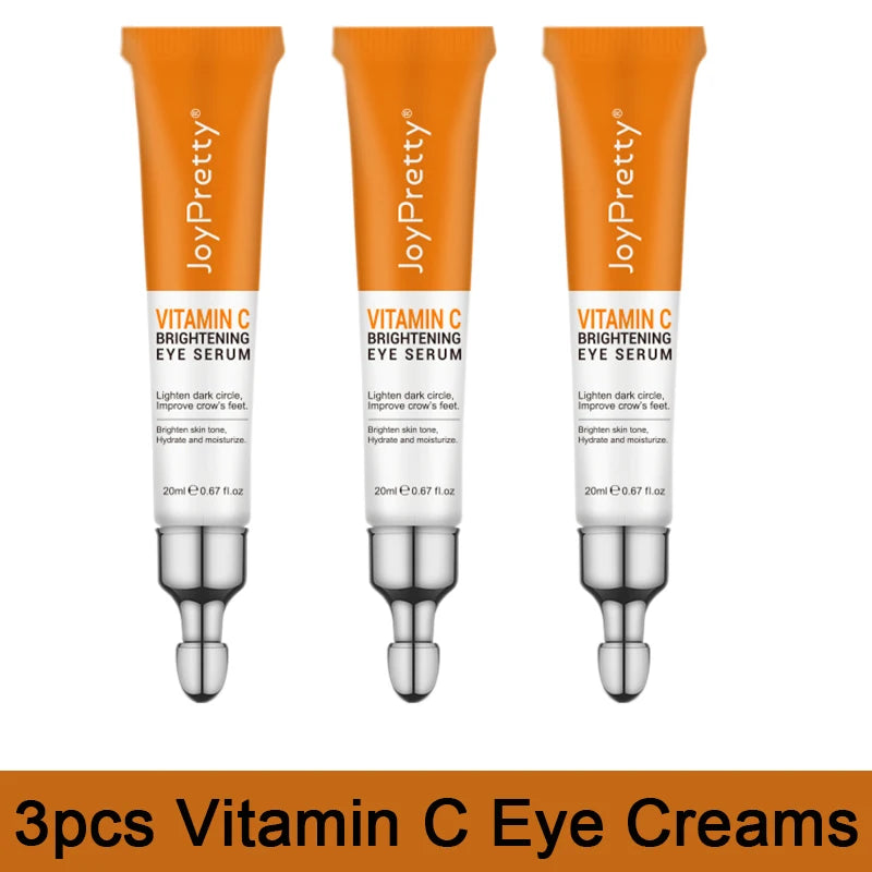 Anti Dark Circle Eye Cream Vitamin C Eye Bags Removal Whitening Lightening Cream Wrinkle Removal Serum Eyes Firming Skin Care