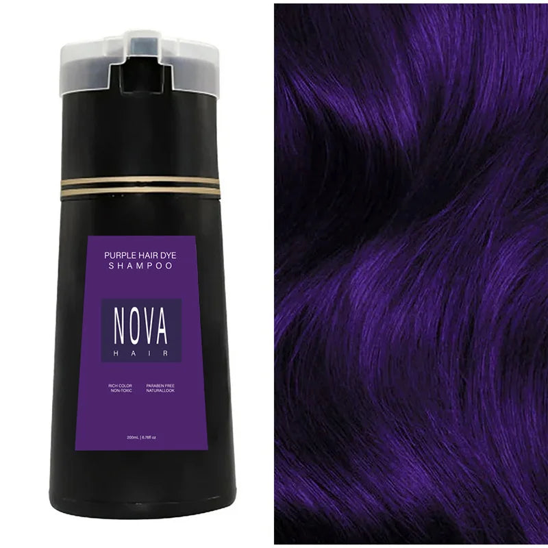 Nova Hair Dyeing Shampoo Hair Instant Dye 3-in-1 Shampoo Men Women Fluffy Oil Control Hair Care Products Nourish Hair Shampoo