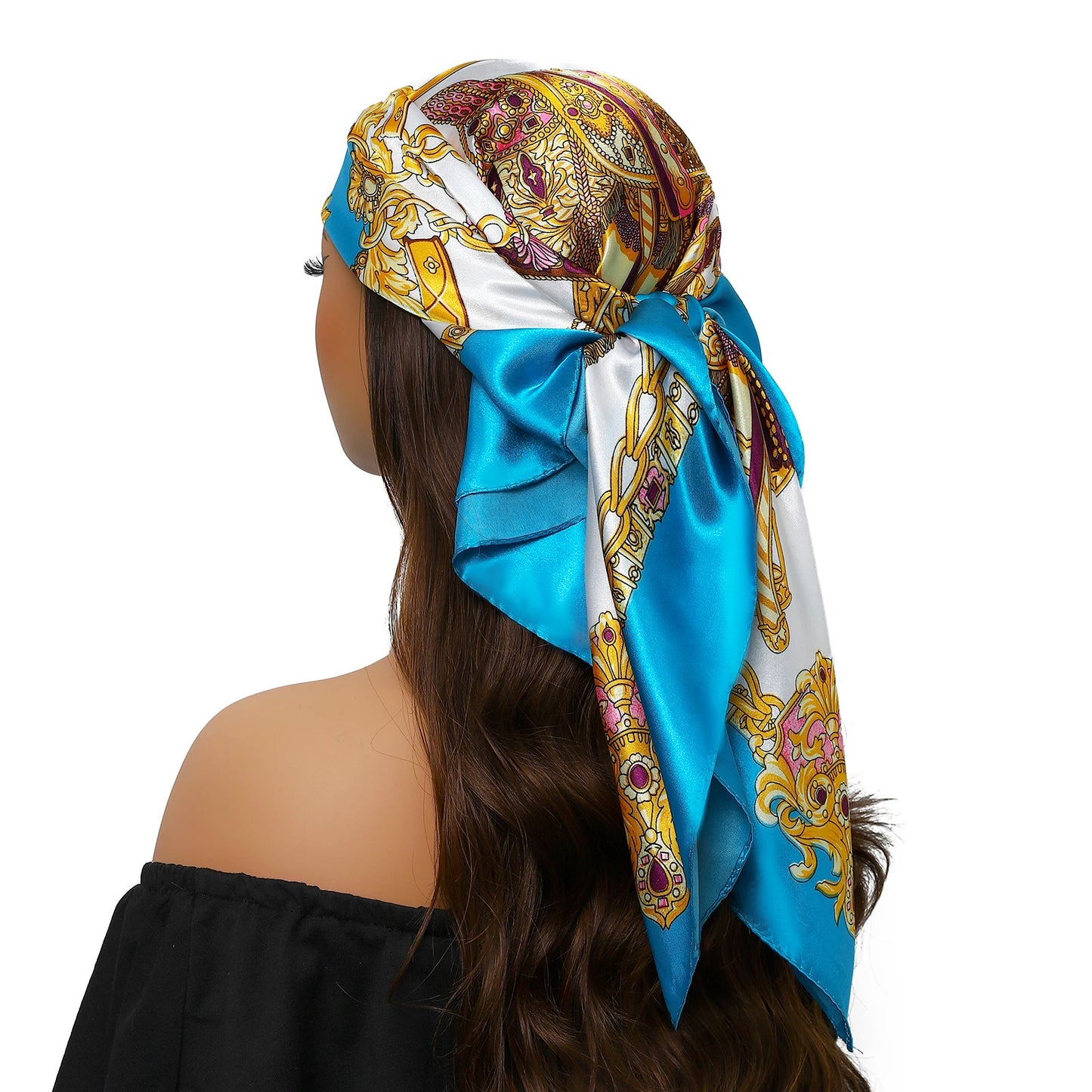 Popular Shawls Europe And America Fashion Bandannas New Print Sunscreen 90X90CM Kerchief Four Seasons Luxury Square Silk Scarves