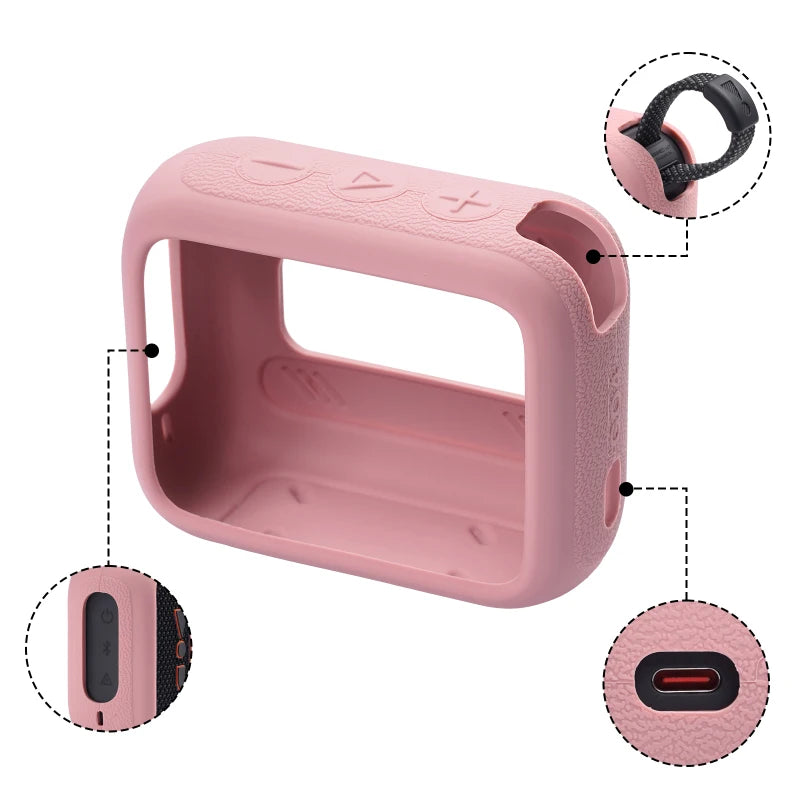 ZOPRORE Silicone Cover Case for JBL GO 4 Portable Bluetooth Speaker, Protective Carrying Case for JBL Go4 Speaker