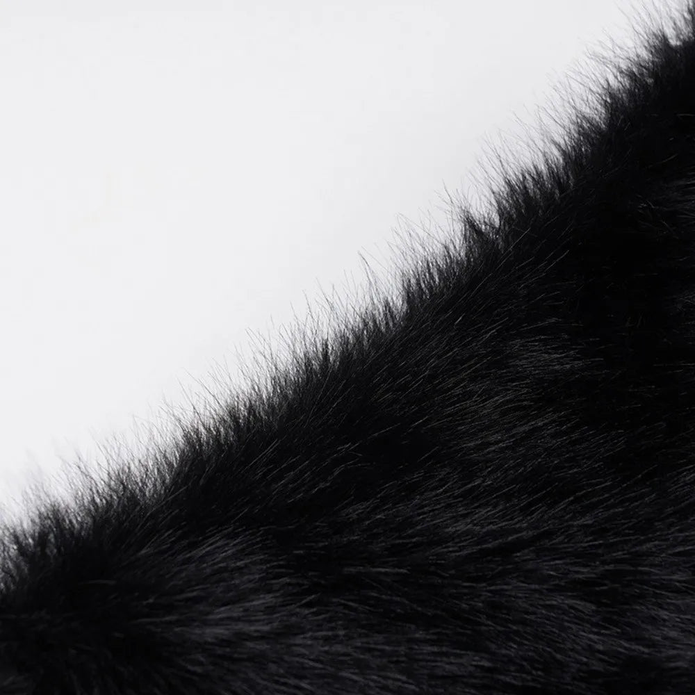 Fashion Luxury Hip Skirt Artificial Fur Low Rise Mini Skirt Furry Vintage Pencil Skirt for Women