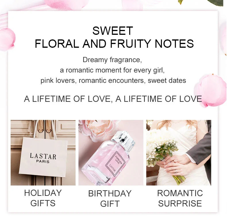 LASTAR Women's Perfume,1.7fl oz,50ml, Rose Jasmine Fragrance, Long-Lasting Scent, Christmas Gifts, date Atmosphere