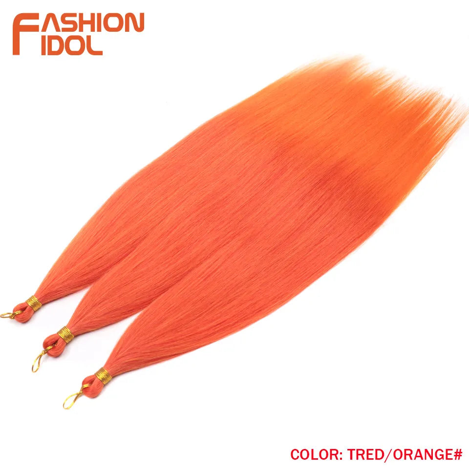 28" 3PCS Ariel Straight Pony Hair Bundles Crochet Braids Hair Synthetic Braiding Hair Ombre Silver Grey Crochet Hair Extensions