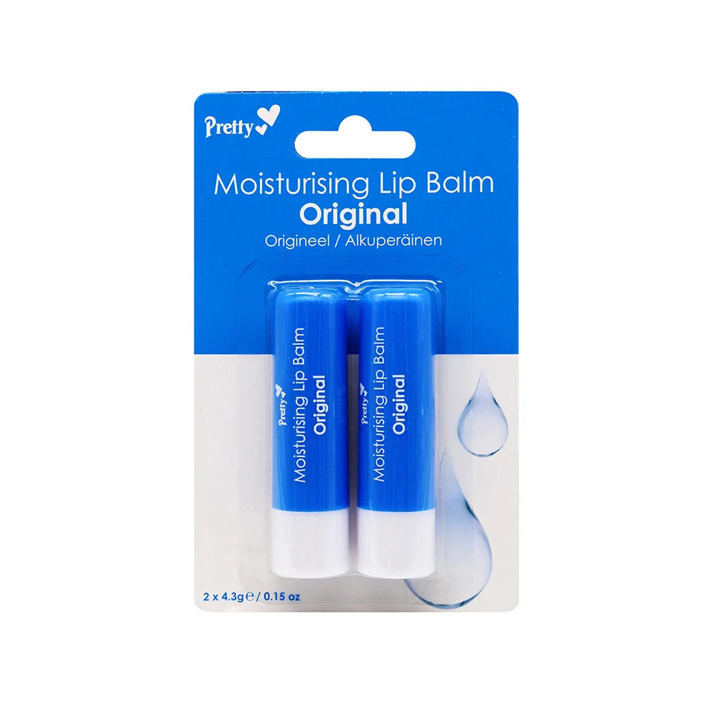 Pretty Moisturising Lip Balm 2Pack, Original Hydrating Lip Care, Nourishing Protection for Dry Lips