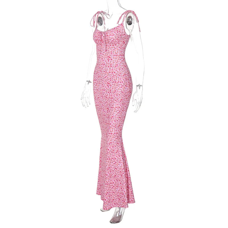 Hugcitar Women Elegant Floral Beach Vacation Bodycon Streetwear Long Dress 2026 Summer Clothes Wholesale Items For Business