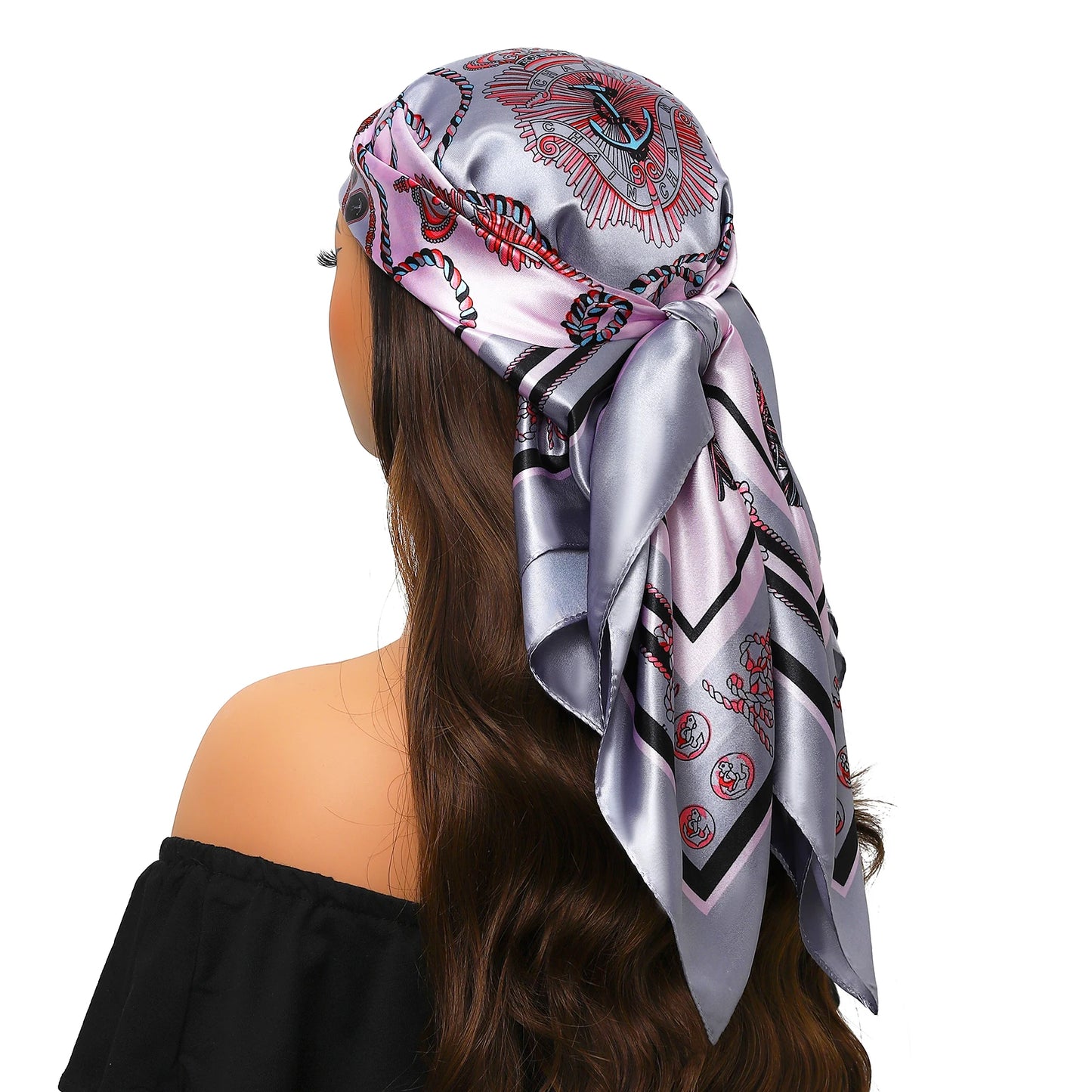 Popular Shawls Europe And America Fashion Bandannas New Print Sunscreen 90X90CM Kerchief Four Seasons Luxury Square Silk Scarves