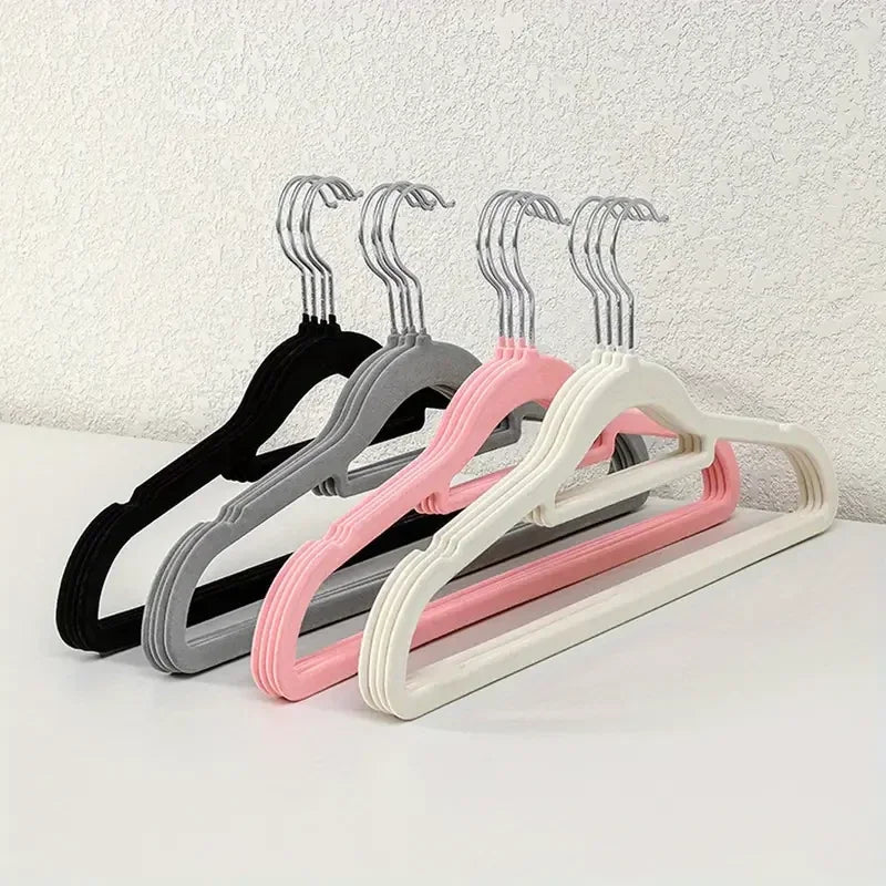 Velvet Flocked Hangers for Clothes and Trousers Non-Slip Space Efficient Design