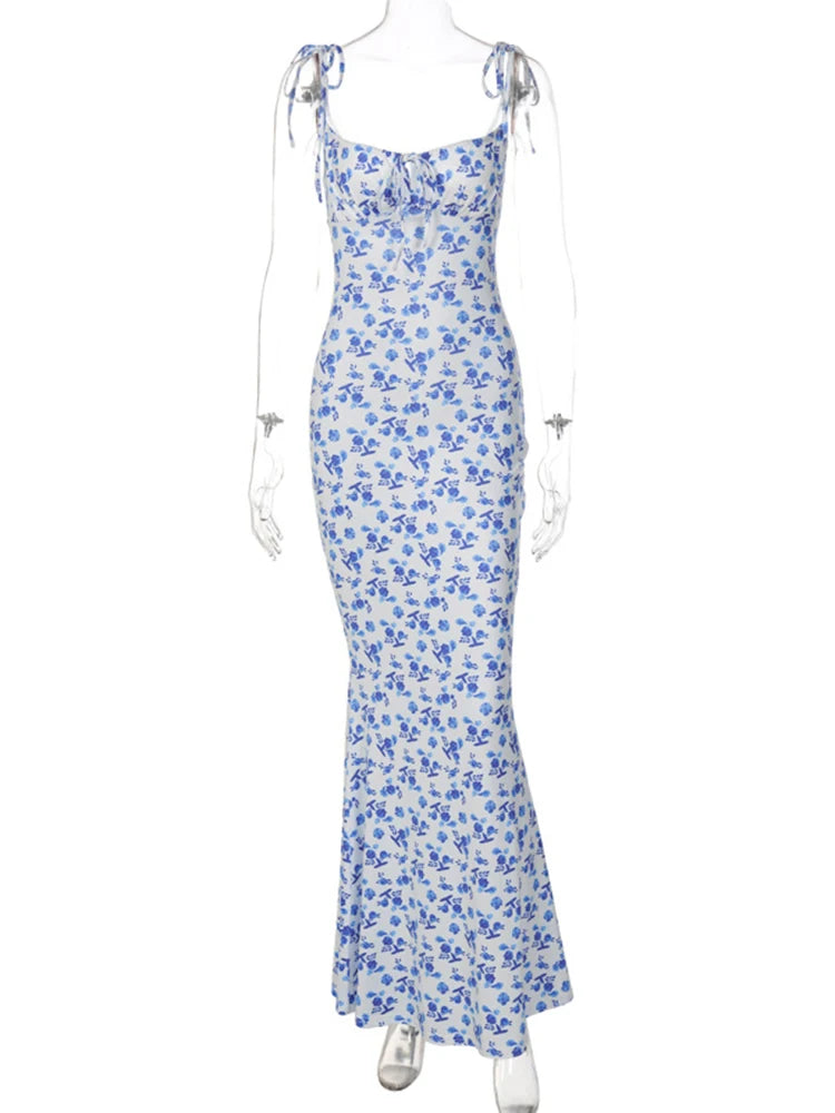 Hugcitar Women Elegant Floral Beach Vacation Bodycon Streetwear Long Dress 2026 Summer Clothes Wholesale Items For Business