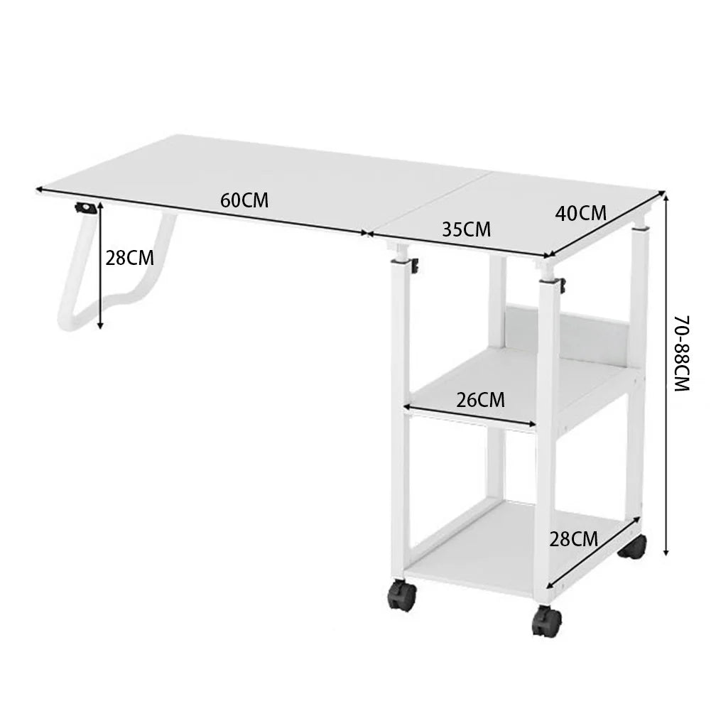 【Breeins】Height Adjustable Mobile Table Overbed Desk with Wheels Multi Color