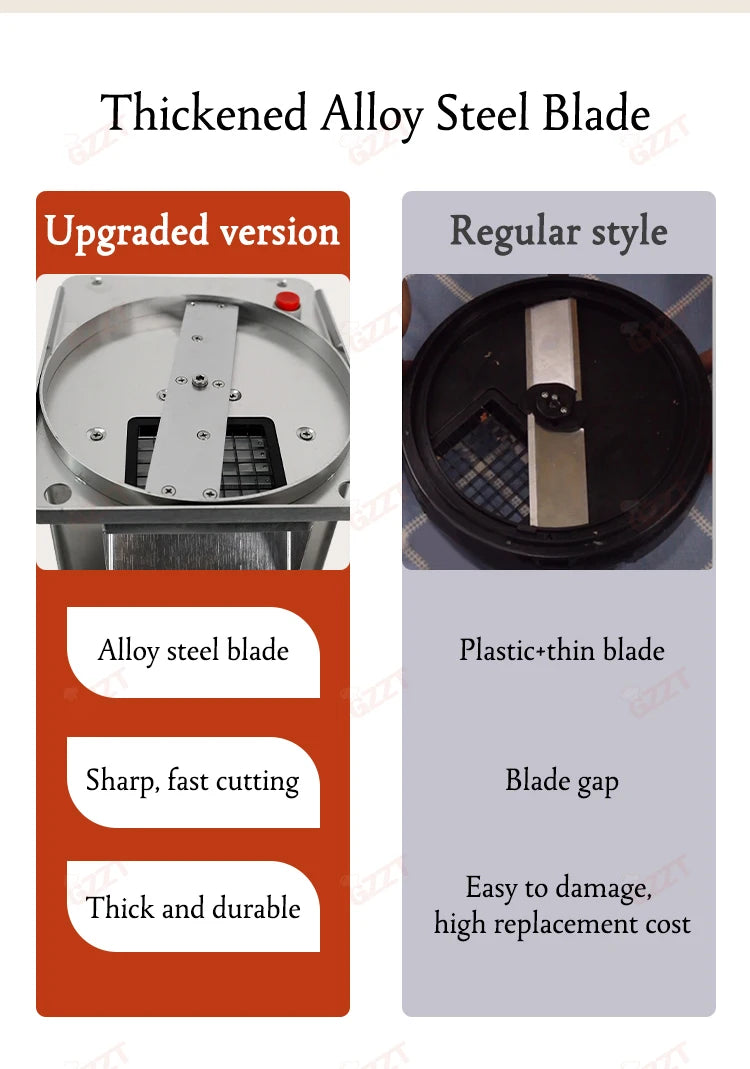 GZZT EVEC Electric Vegetable Cutter Commercial Cube Cutting Maker Fruit Slicer Cutting Strip Dice Food Processor With 5 Blades