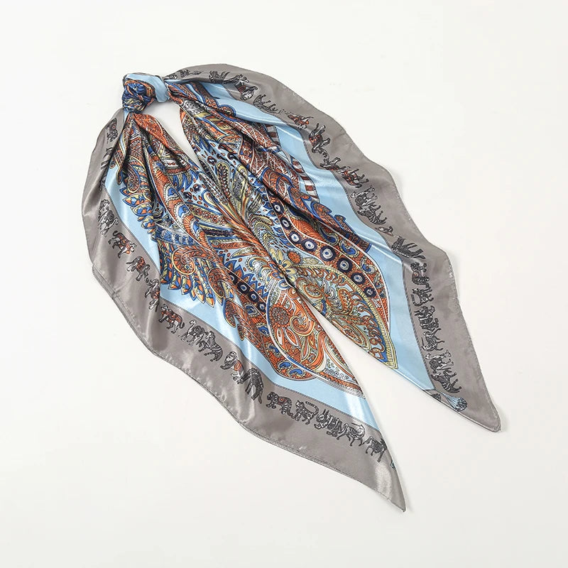 Silk Hair Scarf Scarftop Women Summer Satin Headscarf Foulard Bandana Cheveux Soft Neckerchief Hijab For Ladies