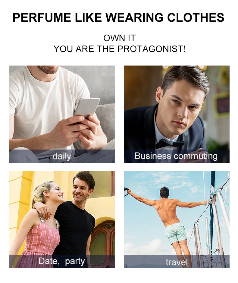 LASTAR men perfume, Two bottles Totaling 100ml/3.38fl.oz, Musk, Long-Lasting Fragrance, Christmas/New Year Gifts