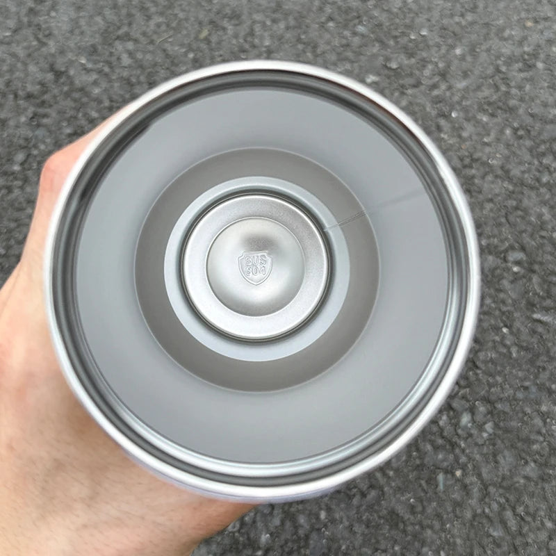 1pc Magnetic Suction Lid Double-layer Vacuum Insulated Water Bottle 600ml/900ml Wide Handle Portable  Outdoorulation Drinkware