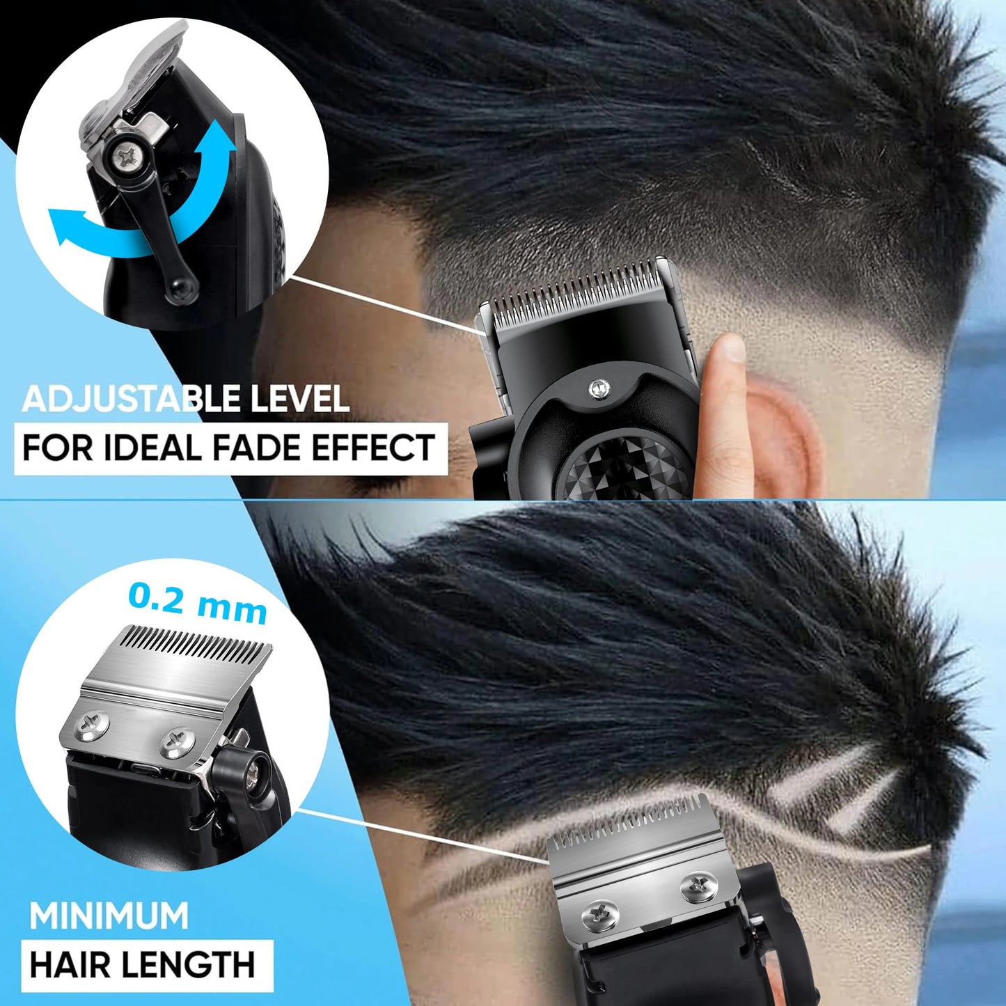 SOUMPIA 3 PCS Hair Clipper for Men Cordless Beard Trimmer Bald Head Shaver Body Groomer with USB Multiple Guards LED Display