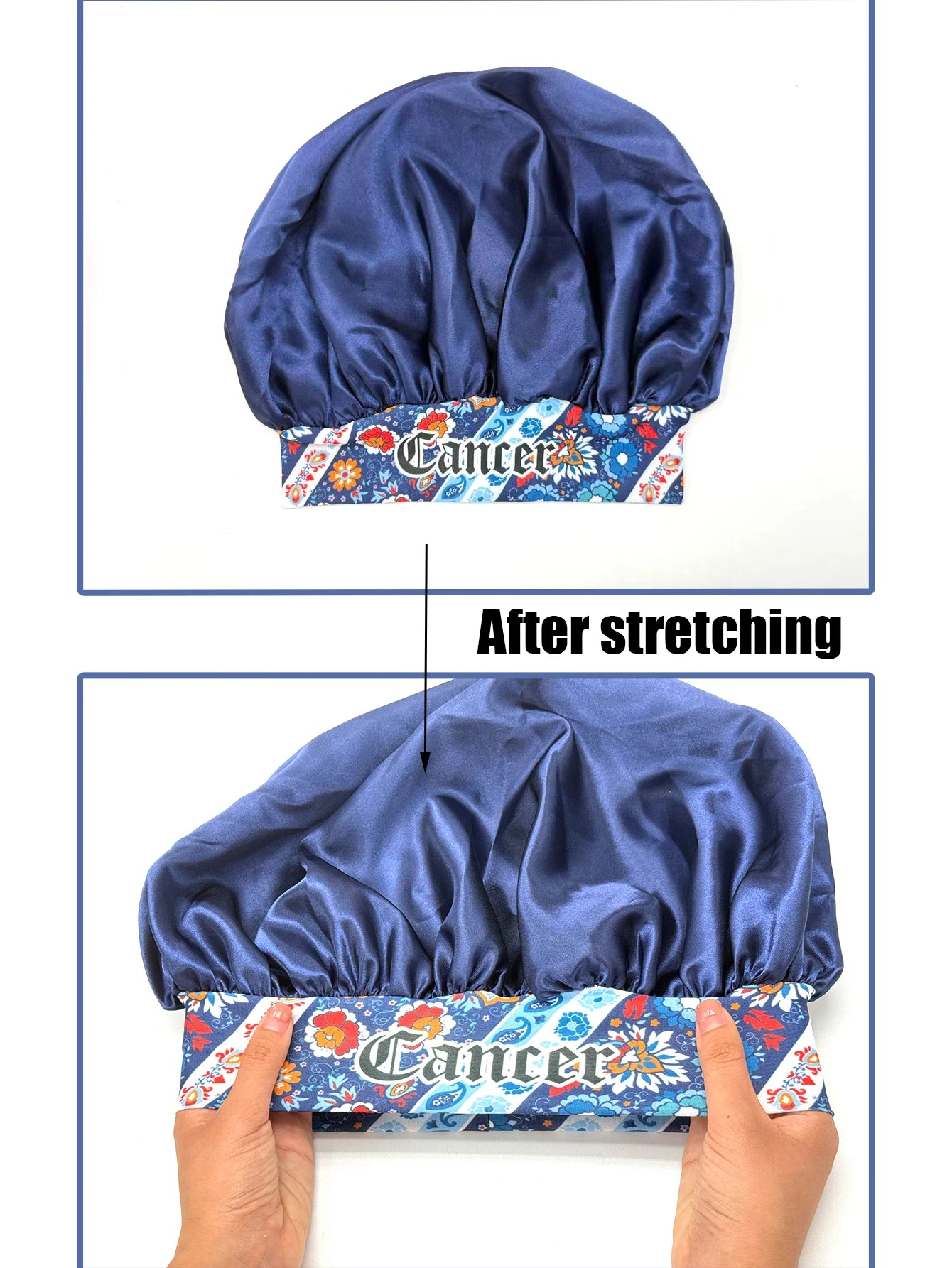 1Pcs Customize Satin Bonnets Head Cover Sleeping Cap Bonnet With Wide Elastic Band Large Silky Night Sleep Cap For Women