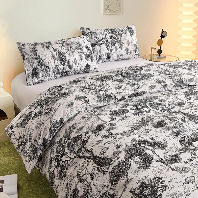 Bohemian Elegance Brushed Polyester Duvet Cover Set with Pillowcases - Comfort, Vibrant Prints, Twin/Full/King/Queen Size