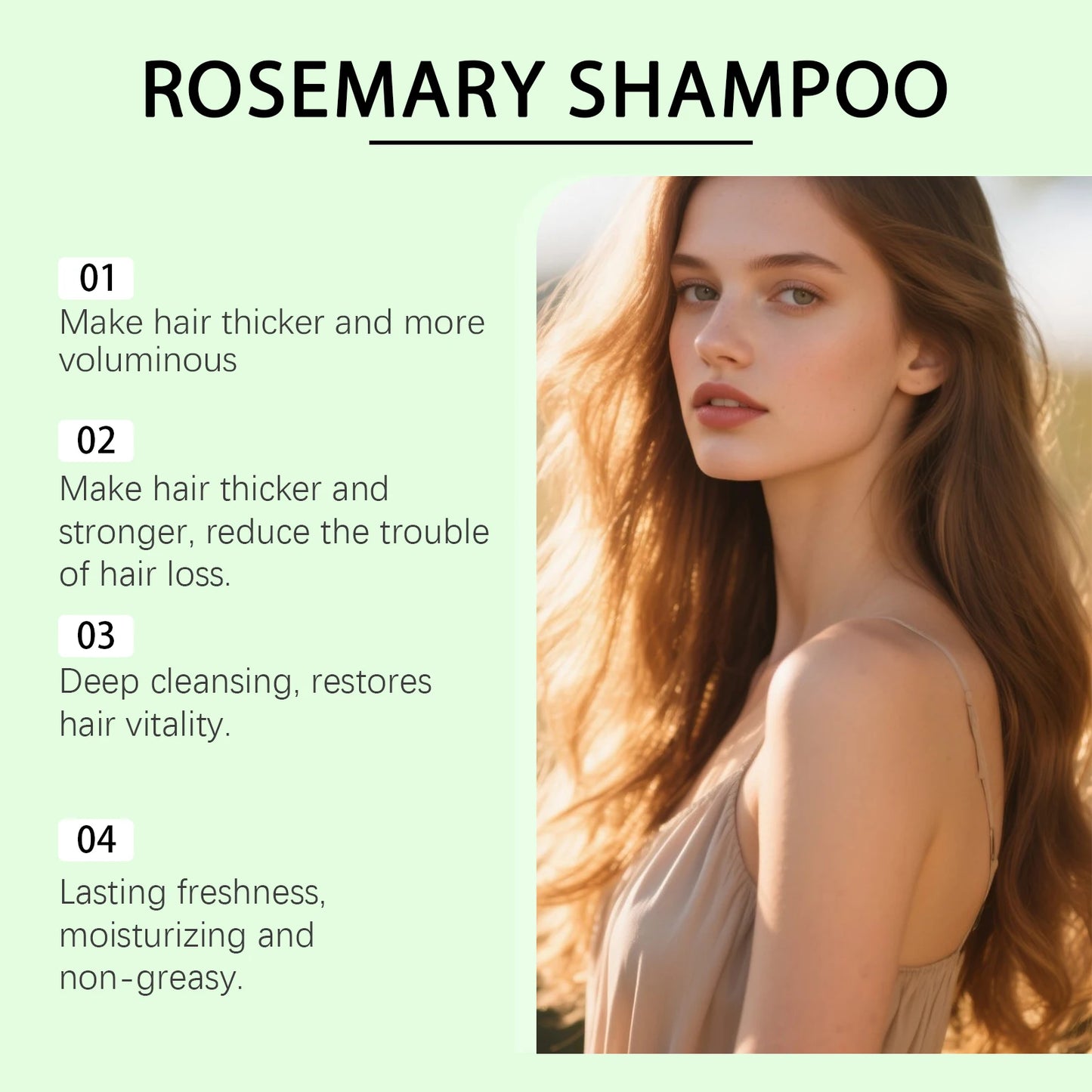 Rosemary Natural Shampoo Hair Thickness Loss Deep Nourishing Scalp Care Strengthen Repair Damaged Oil Control For Men Women