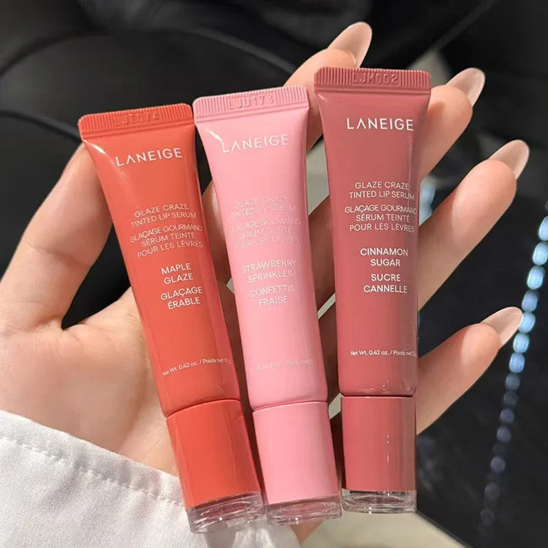 Laneige Donut Lip Balm Moisturizing Mirror Lip Gloss Lip Strawberry Raspberry Chocolate Glaze Smell Lipstick Transparent Lip Oil