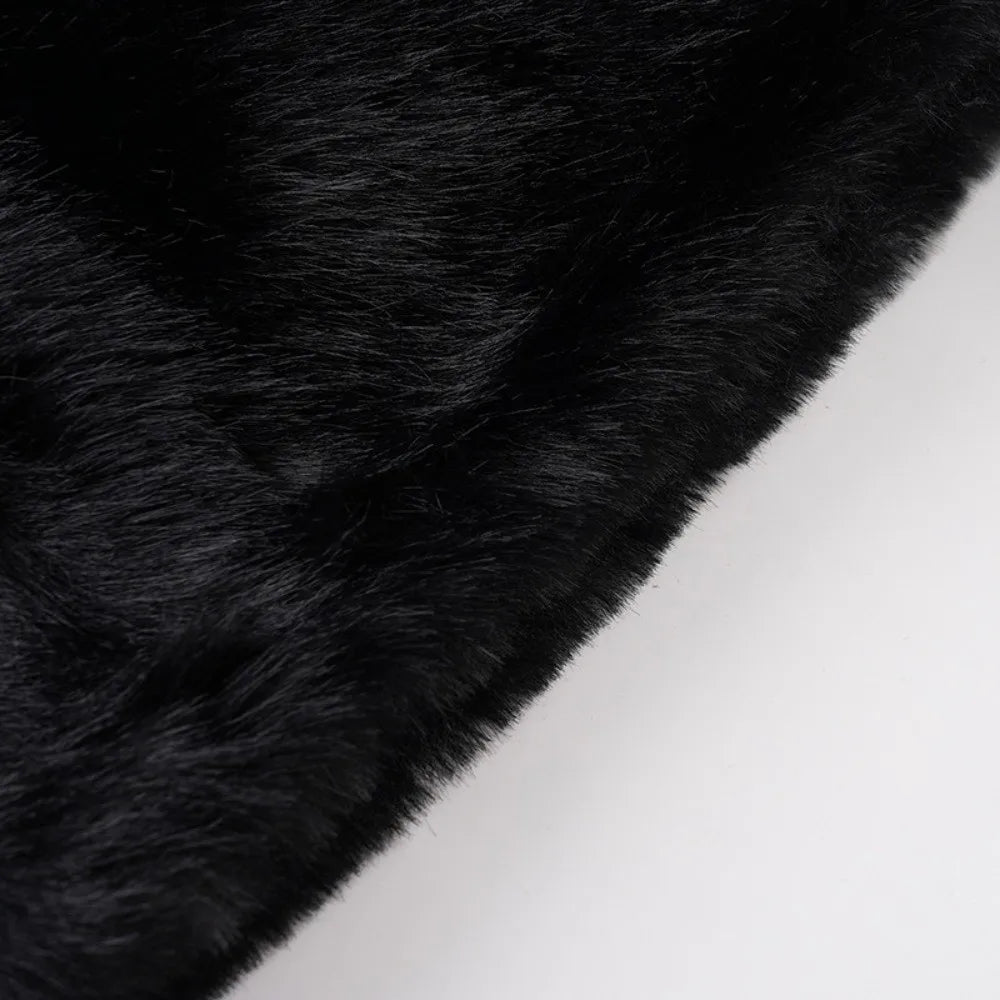 Fashion Luxury Hip Skirt Artificial Fur Low Rise Mini Skirt Furry Vintage Pencil Skirt for Women