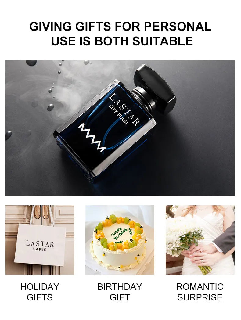 LASTAR men perfume, lemon scent, long-lasting fragrance, 1.86fl oz/55ml. Enhance the atmosphere of the date. Christmas gifts